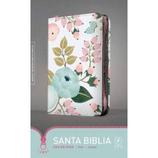 SANTA BIBLIA ZIPER TELA JARDIN NTV