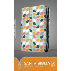 SANTA BIBLIA ZIPER TELA HOJAS NTV